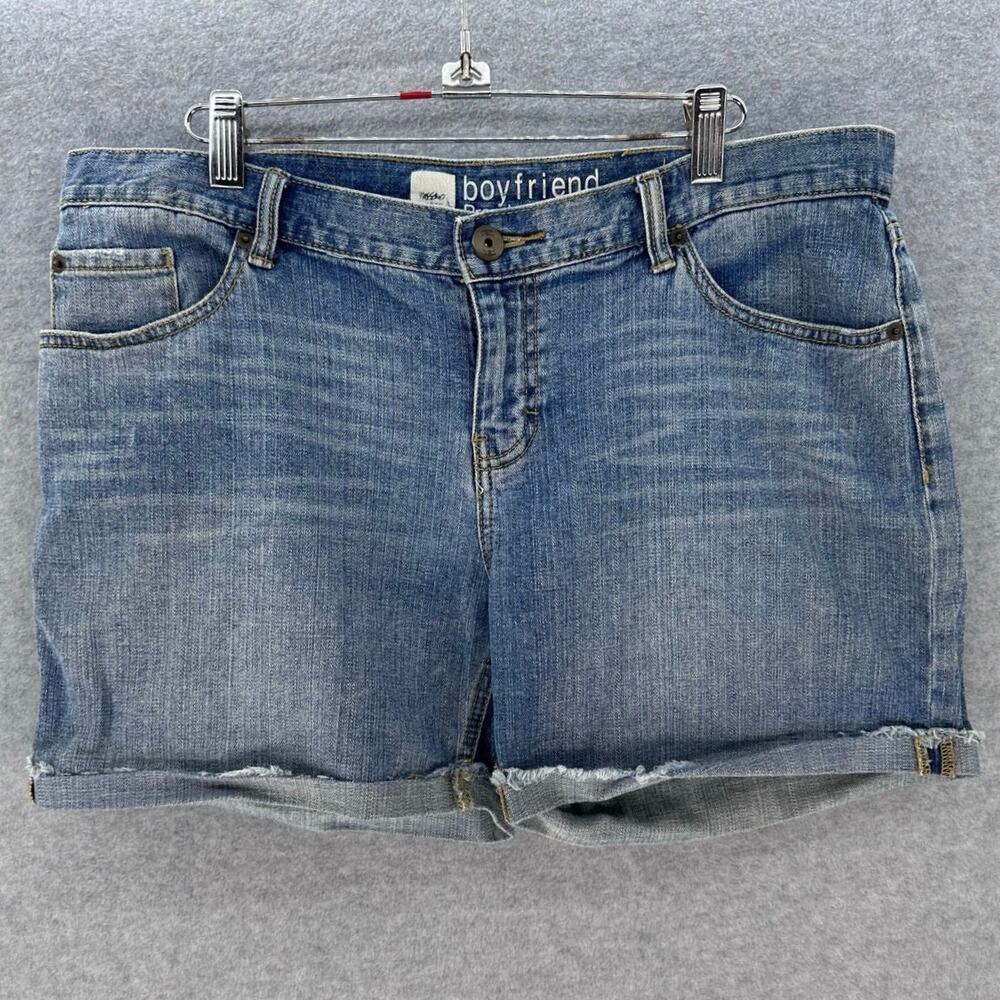Mossimo Premium Denim Women’s sz 12 Boyfriend Mid Rose Cuff Shorts 5” Inseam